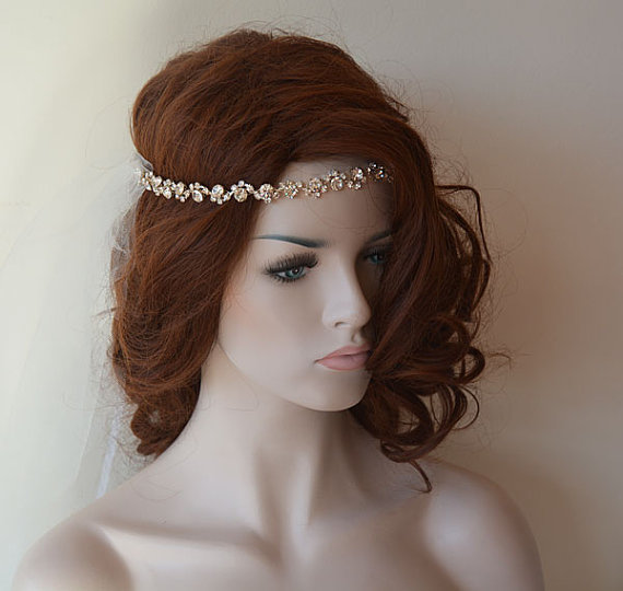 Hochzeit - Bridal Rhinestone Headband, Wedding Hair Accessories, Wedding Headband, Bridal Hair Accessories, Bridal Vintage İnspired Headpiece