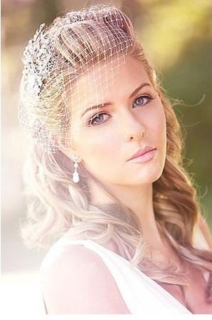 Wedding - Petite Birdcage Veil With Swarovski Rhinestones, Wedding Veil, Bridal Veil, Wedding Hair Accessory