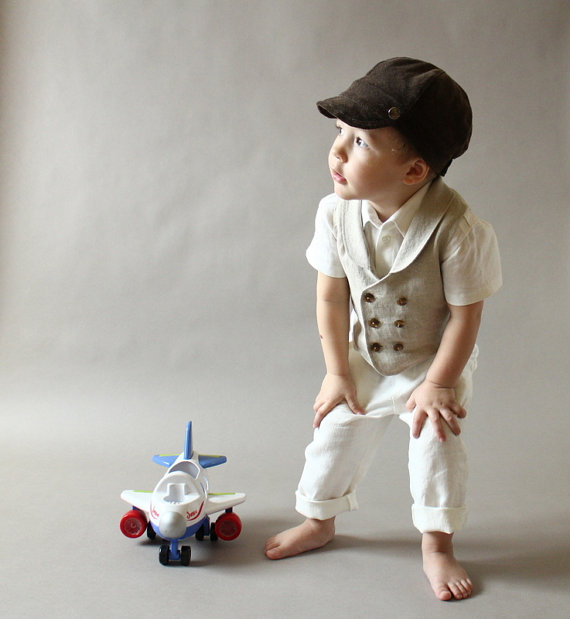 Mariage - Boys newsboy hat infant boy newsboy hat Ring bearer hat Newsboy Cap Photo prop Toddler newsboy hat