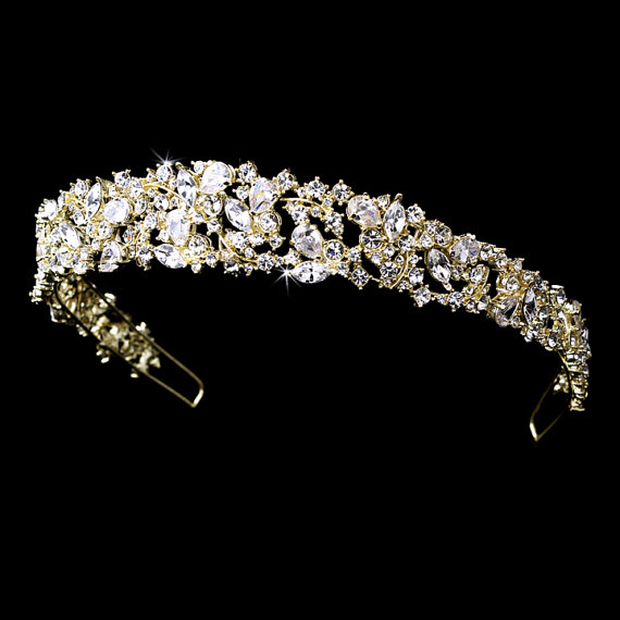 Hochzeit - Bridal headband, Wedding headpiece, Rhinestone headband, Bridal Tiara, Gold headband, Crystal headpiece