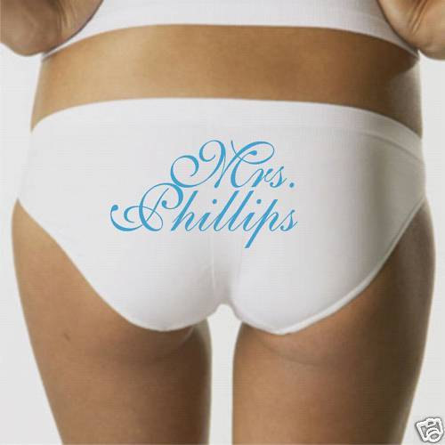 Wedding - Mrs. with name personalized panties great gift for wedding or bride or for yourself size choice custom item new