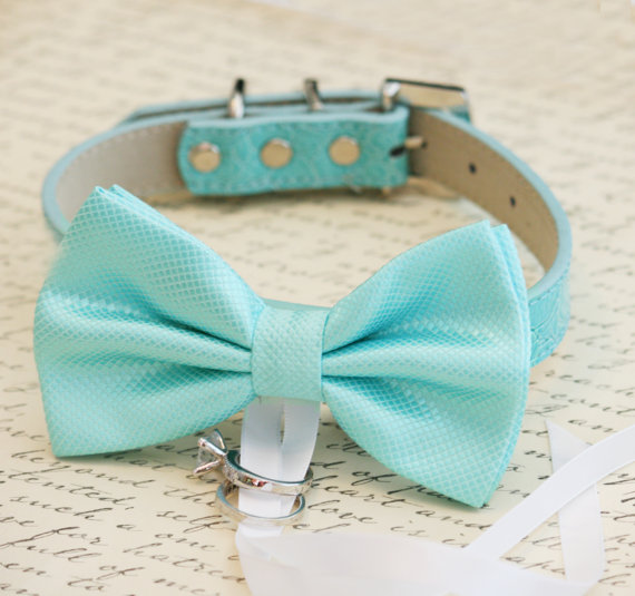 Hochzeit - Blue Dog Bow Tie, Dog ring bearer, Pet Wedding accessory, Pet lovers, Beach wedding, Ocean