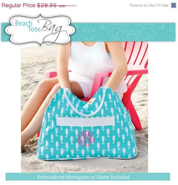 Mariage - On Sale Personalized Beach Bag, Nautical Beach Bag, Bridesmaid Beach Bag, Bridesmaid Beach Tote, Beach Cooler, Nautical Tote, Bridesmaid Gif