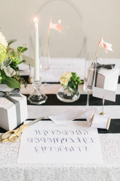 Hochzeit - DIY Calligraphy Inspired Bridal Shower