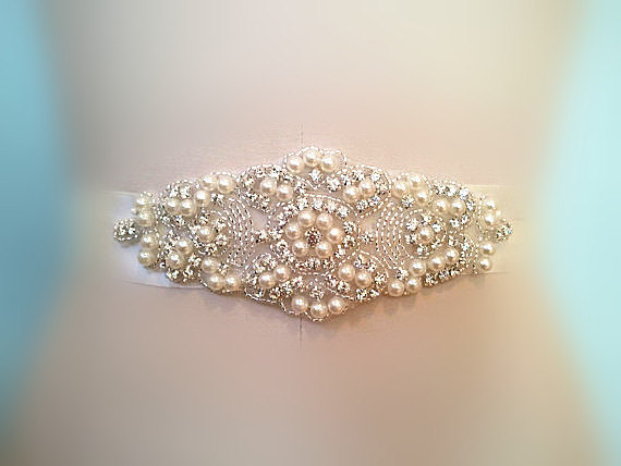 Свадьба - SALE Wedding Belt, Bridal Belt, Sash Belt, Crystal Rhinestones pearl sash belt