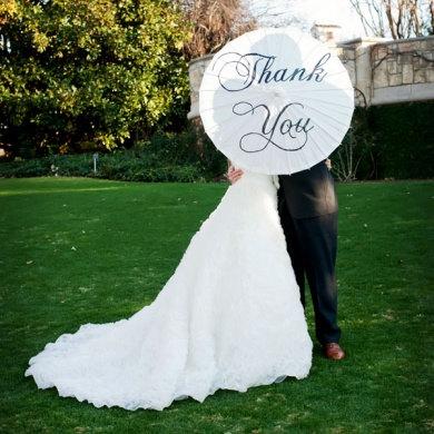 Свадьба - Wedding Parasol, Thank You, Mr. & Mrs.
