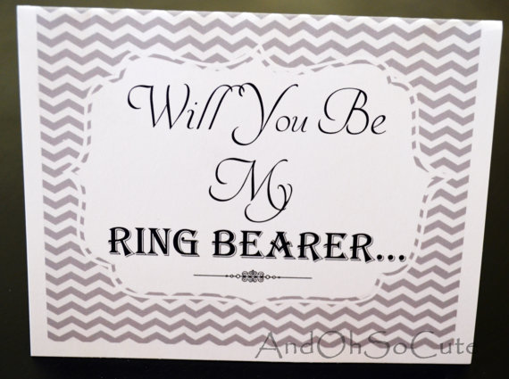 زفاف - Will You Be My Ring Bearer Card Made-To-Order "Ring Bearer" Invitation