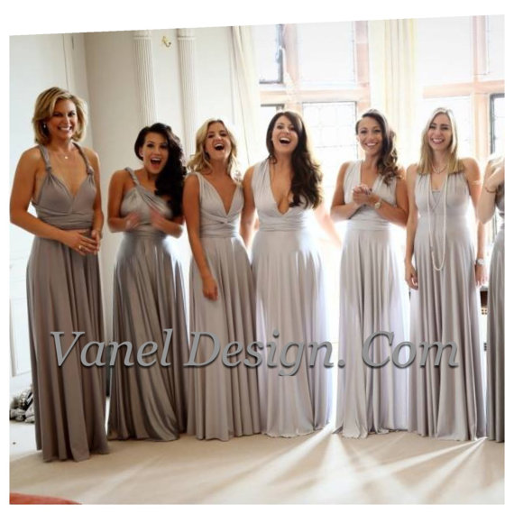 Mariage - Bridesmaid Dress, Convertible Bridesmaids Dress - Grey Ombre effect ** Over 50 Colors **