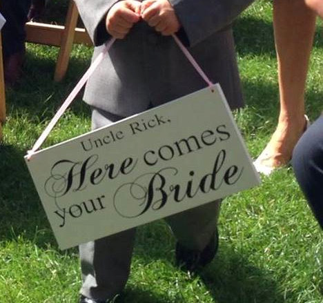 Mariage - Uncle here comes your bride Sign wood Decoration Here comes the bride Ring bearer Flower girl