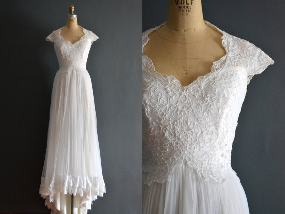 زفاف - Jane / 70s wedding dress / 1980s wedding dress