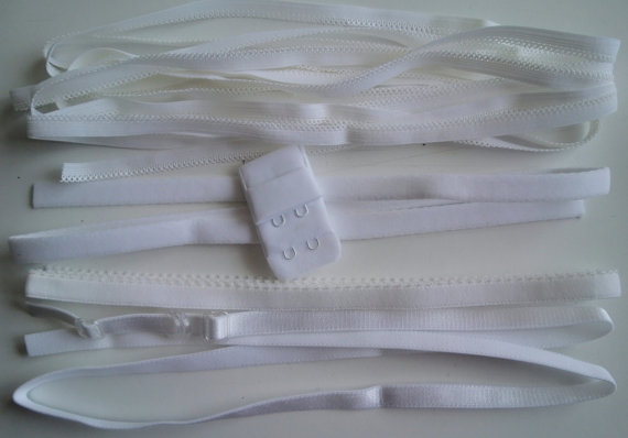 Wedding - DIY Notions Kit White for 1 BRA and BRIEF by Merckwaerdigh