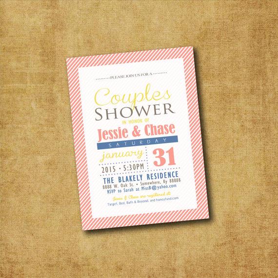Hochzeit - Printable Couples Shower Invitation - Couples Bridal Shower invite, Wedding Shower, His & Hers Shower, Bridal Shower, Engagement Party