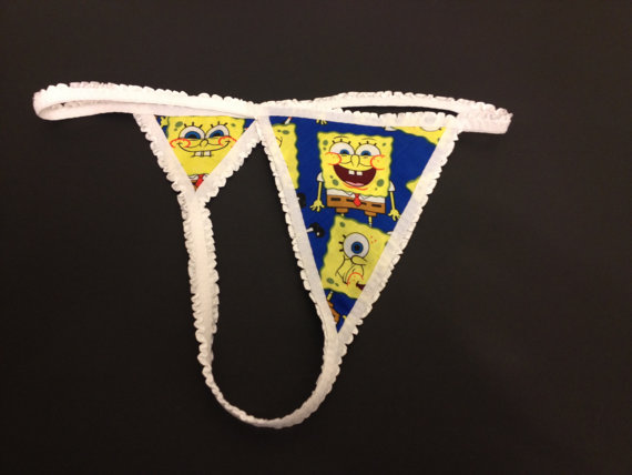Hochzeit - Spongebob Squarepants Thong G String Bachelorette Party Bridal Birthday Wedding Gift Idea Valentine's Day