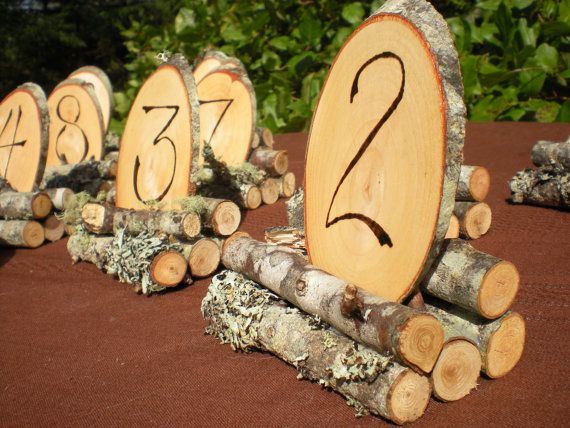 Mariage - Wood Wedding Table Numbers Rustic Wedding 1-8