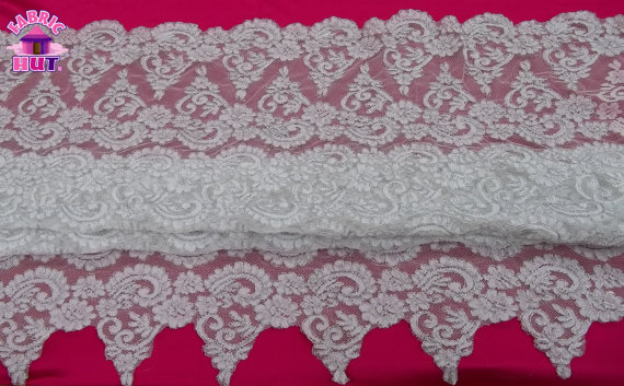 Wedding - 116164032- BL-12 56" Wide Candlelight & Silver Alencon Remembrance Lace By The Yard