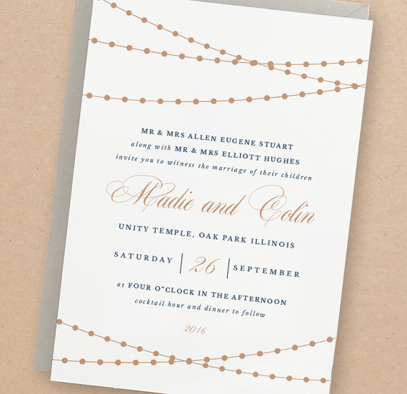 Свадьба - Printable Wedding Invitation Template 