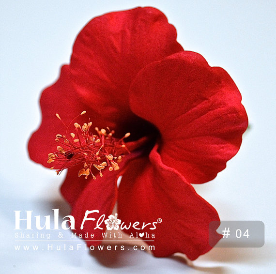 Свадьба - Hibiscus Hair Clip or Stem For Hawaiian, Polynesian, Wedding, Beach Party Hair Accessories, Handmade Foam flowers