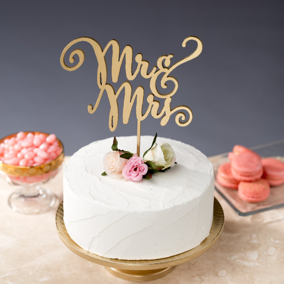 Свадьба - Mr and Mrs Cake Topper - Wedding Cake Topper - Daydream Collection