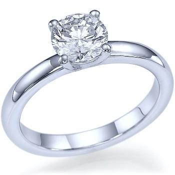 زفاف - Solitaire Diamond Engagement Ring 14k White Gold or Yellow Gold Diamond Ring