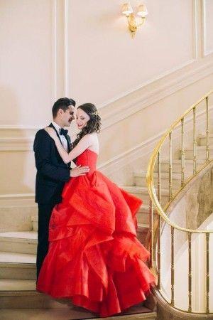 Hochzeit - A Crimson Red Wedding Dress To Remember