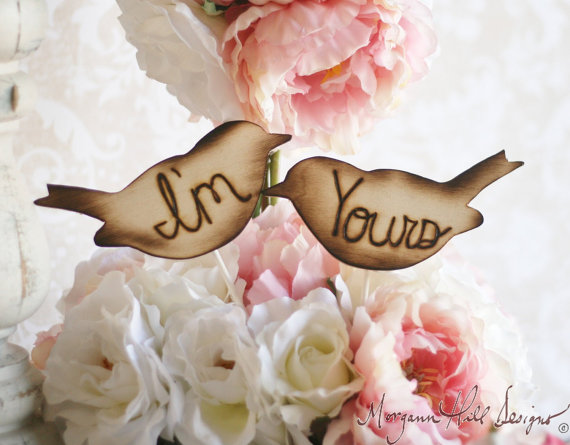 Wedding - Shabby Chic Wedding Cake Topper Love Birds (Item Number 140058)