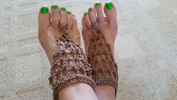 زفاف - Barefoot sandals Beach anklet Beach wedding Dancing Crochet Yoga shoes Nude