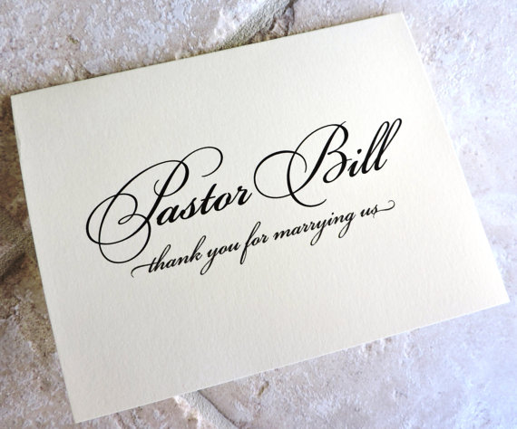 زفاف - Wedding Card To Your Officiant On Wedding Day - Thank You For Marrying Us - Priest, Rabbi, Deacon Notecard