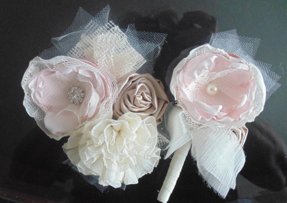 Wedding - Fabric Flower Boutonniere and Corsage-Wedding Bout  and Corsage- Prom Flowers