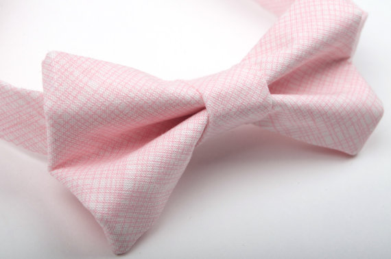 زفاف - Pink Crosshatch Bow Tie -Baby Toddler Child Boys - wedding