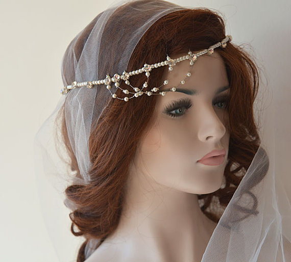 Hochzeit - Wedding Pearl Headband, Wedding Hair Accessories, Bridal Headband, Bridal Hair Accessories, Bridal Vintage İnspired Headpiece