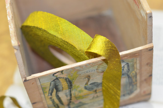 Mariage - harvest gold chartreuse dupioni silk ribbon