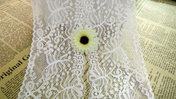 Hochzeit - 2 Yard White Embroidered Lace Trim, Wedding Gown Lace, Bridal Lace, Lingerie