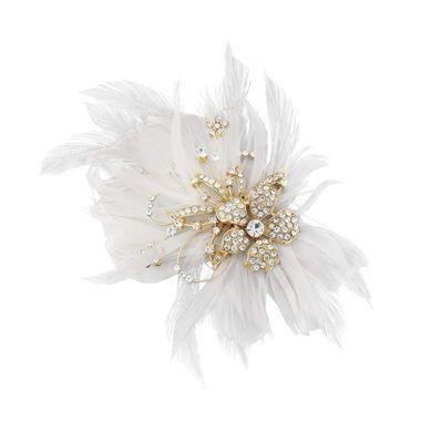Wedding - Seraphina Feather Headpiece Gold (awj)