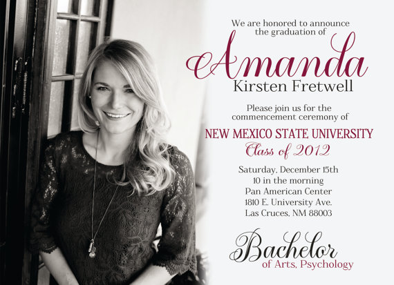 Wedding - Elegant, Classic, Traditional Graduation Announcement - School, University, College, Photo Card, Bachelor, Masters,  - DIGITAL OR PRINTED