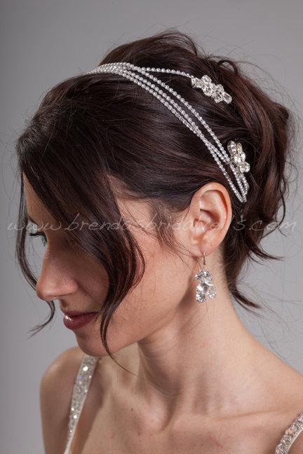 Mariage - Bohemian Style Swarovski Rhinestone Hair Wrap, Bridal Headband, Wedding Head Wrap - Janessa