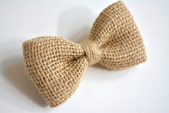 Свадьба - Burlap bow tie for kids, burlap bow tie