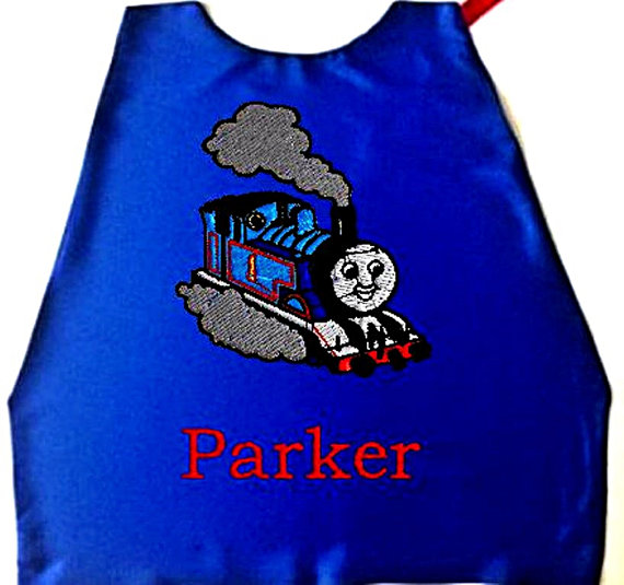 Wedding - Super Hero Cape, Kids Cape!   Embroidered Thomas the Train Personalized with Name
