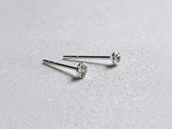 Mini Cz Stud Earrings 3mm Sterling Silver Diamond Studs Gift Mini Cz Stud Earrings 3mm Sterling Silver Diamond Studs Gift Under 20 Simple Minimalist Everyday Jewelry Littionary