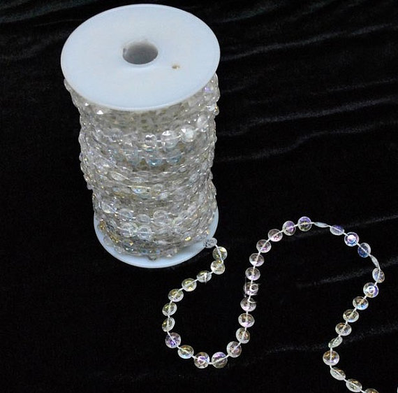 زفاف - Acrylic Clear beads Strands Garland 30 Meters Roll x 1 for Wedding tree centerpiece bouquet Floral Craft Cake Decoration