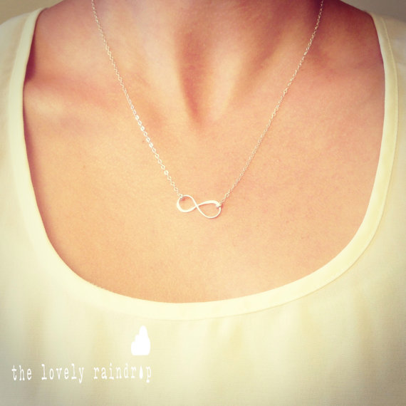 زفاف - Sterling Silver Infinity Necklace - Infinity Charm - Gift For - Wedding Jewelry - Dainty Jewelry Perfect Gift Everyday - The Lovely Raindrop