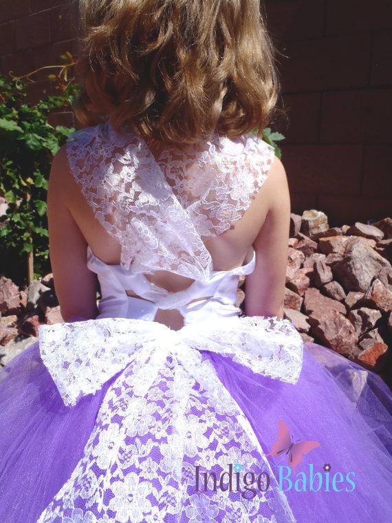 Hochzeit - Flower Girl Dress, Weddings, Flowergirl Dresses, Tutu Dress, Lavender Tutu, White Satin Lace Top, Reception, Bridesmaids Dress, Wedding