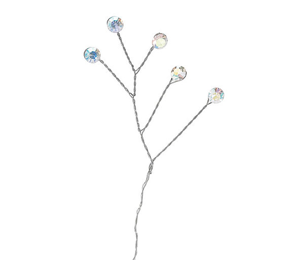 Свадьба - 6ct. Iridescent Stones 5-1/2" Rhinestone Spray Jewel Corsage Wire Picks Floral Dazzle Decor