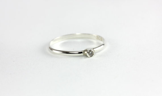 زفاف - Simple Conflict Free Diamond Ring - Sterling Silver, 14k Yellow Gold, 14k Palladium White Gold, 950 Palladium - Promise Ring Engagement Ring