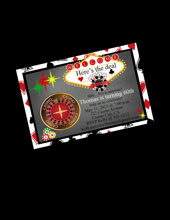 زفاف - Casino Party Invitation 60th Birthday Blackjack Bachelor Party Poker Night Las Vegas Bachelorette