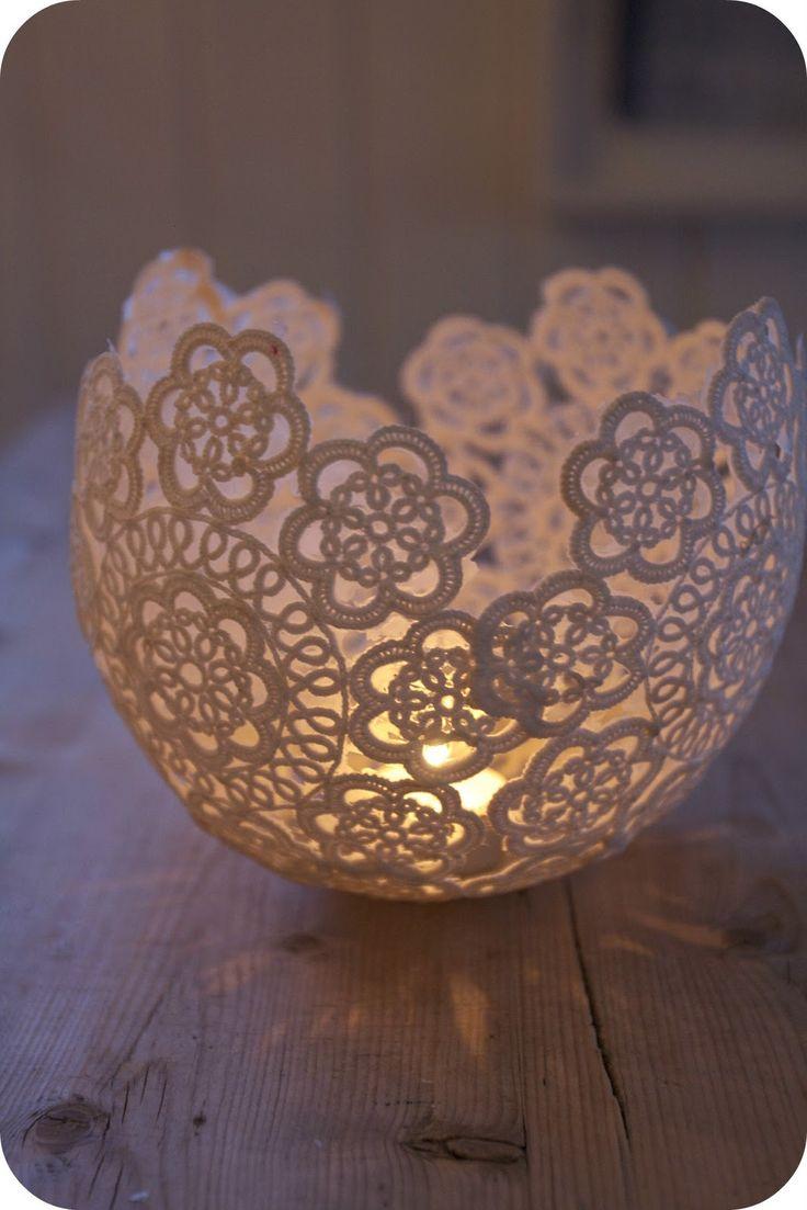 Mariage - Doily Candle Holders