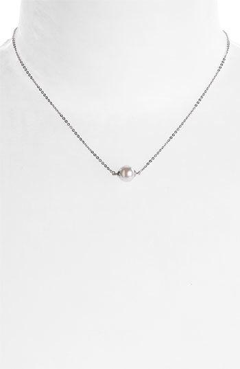 زفاف - Majorica 8mm Round Pearl Pendant Necklace
