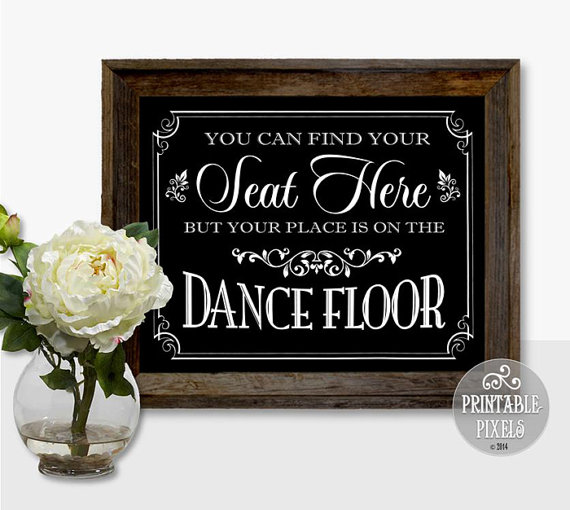 Mariage - You Can Find Your Seat Here Printable Wedding Sign  // Black and White // 5 Sizes // DIY Instant Download PDF // Ready To Print