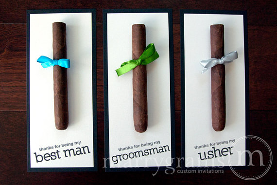 زفاف - Groomsmen Gift, Cigar Card Thank You for Being My Groomsman, Thanks to My Best Man, Ring Bearer, Usher - Groomsman Gift Wedding (Set of 7)