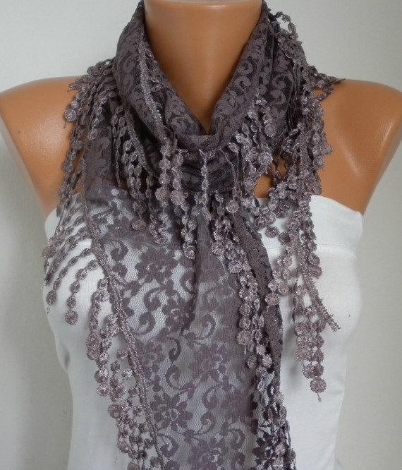 Wedding - Mink Lace Scarf Mother's Day Gift Spring Summer Scarf Shawl Cowl Scarf Bridesmaid Gift Gift Ideas For Her Women's Fashion Accessories