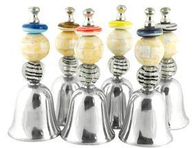 Mariage - Personalized Art Deco Silver Wedding Bell Favor (New Arrival)